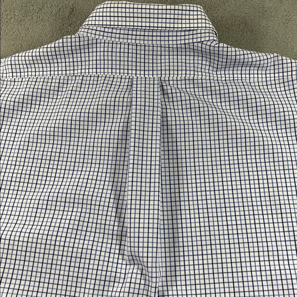 Brooks Brothers Men’s Shirt Size 17.5 -35 Blue & White Checkered Button Collar - Picture 4 of 7